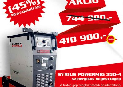 SYRIUS POWERMIG 350-4 szinergikus hegesztőgép