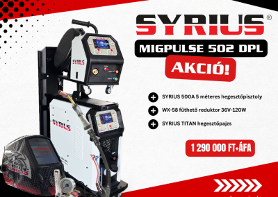 SYRIUS MIGPULSE 502 DPL  MIG/MAG, MMA, TIG LIFT – Többfunkciós hegesztőgép